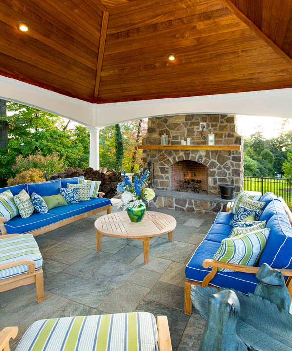 Pavilion, Pool, Outdoor Kitchen Earth, Turf, & Wood Southeastern